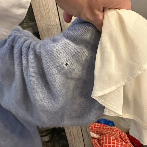 Cinq à Sept Atlas Wool Ruffle-Cuff Cardigan Light Blue Size Medium SEE DETAILS - Picture 13 of 15